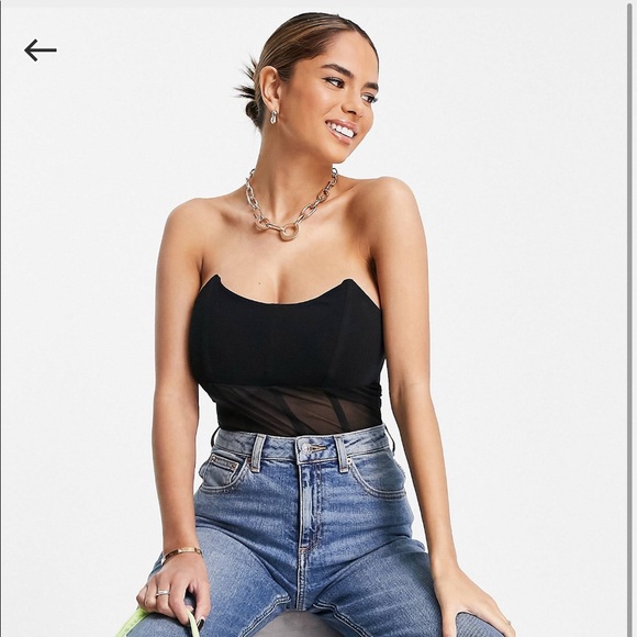 ASOS Design Hourglass Bandeau Corset Bodysuit - Picture 1 of 5